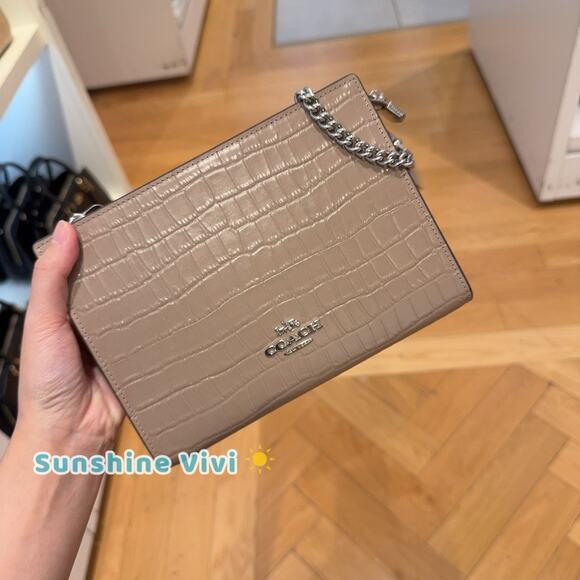 NWT COACH Coach Shoulder Bag CR237 Leather Silver Stone - Picture 4 of 5